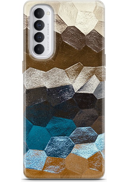 Oppo Reno4 Pro Kılıf Uv Baskılı Abxbi 8 Desenli Petek Renkler