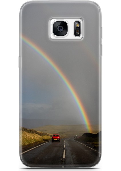 Samsung Galaxy S7 Kılıf Uv Baskılı Abxbi 6 Silikon Gökkuşağı