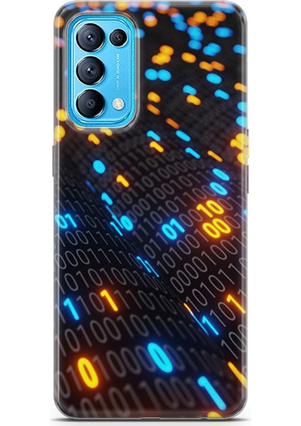 Oppo Reno5 Pro Kılıf Uv Baskılı Abxbi 5 Darbe Emici Binary Kod