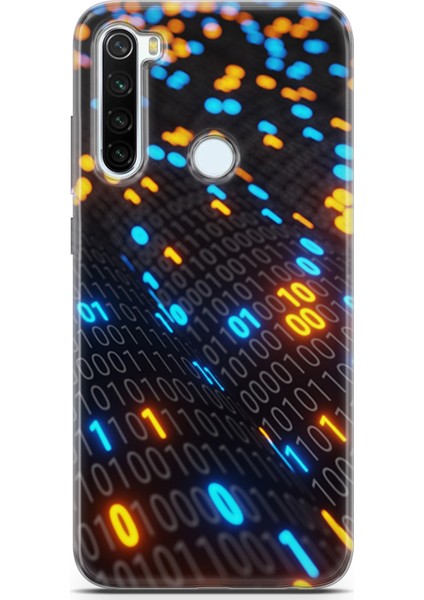 Xiaomi Redmi Note 8 Kılıf Uv Baskılı Abxbi 5 Kapak Binary Kod