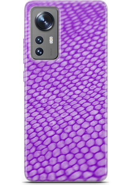 Xiaomi 12 Pro Kılıf Uv Baskılı Abxbi 10 Darbe Emici Mor Petek