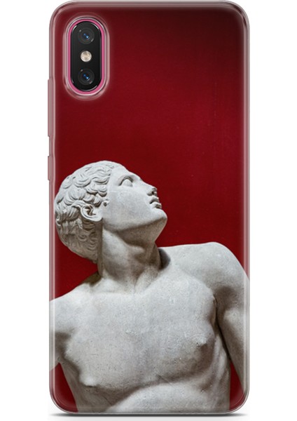 Xiaomi Mi 8 Pro Kılıf Uv Baskılı Abxbi 2 Baskılı Heykel Kırmızı