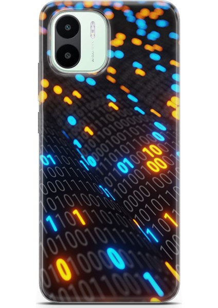 Xiaomi Redmi A1 Kılıf Uv Baskılı Abxbi 5 Arka Kapak Binary Kod