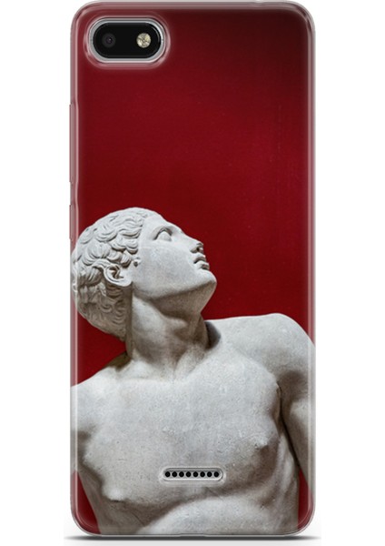 Xiaomi Redmi 6A Kılıf Uv Baskılı Abxbi 2 Arka Kapak Heykel Kırmızı