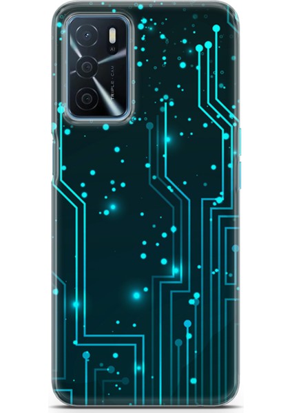 Oppo A16 Kılıf Uv Baskılı Abxbi 7 Silikon Devreler Tron