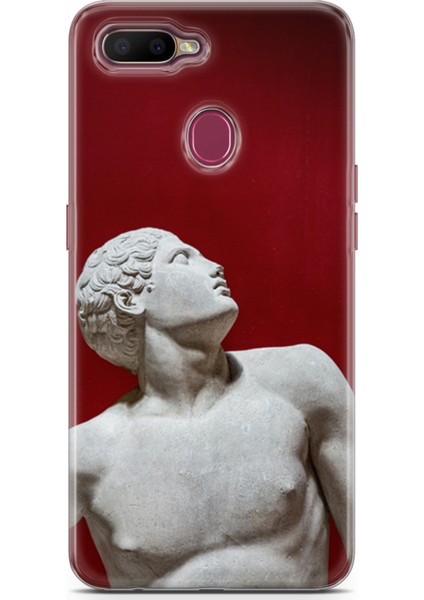 Oppo Ax7 Kılıf Uv Baskılı Abxbi 2 Koruyucu Kılıf Heykel Kırmızı