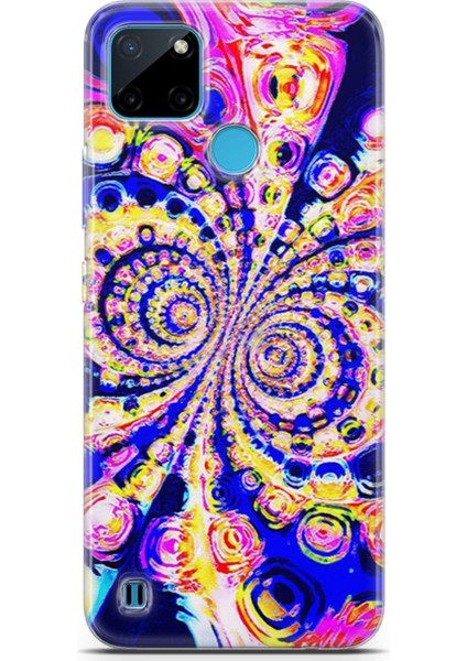 Realme C21Y Kılıf Uv Baskılı Abxbi 1 Arka Kapak Renkli Hipnoz
