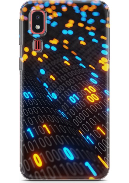 Samsung Galaxy A2 Core Kılıf Uv Baskılı Abxbi 5 Arka Kapak Binary Kod