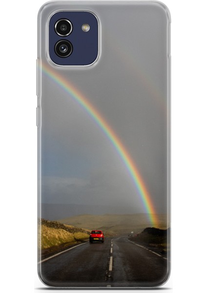 Samsung Galaxy A03 Kılıf Uv Baskılı Abxbi 6 Koruyucu Kılıf Gökkuşağı