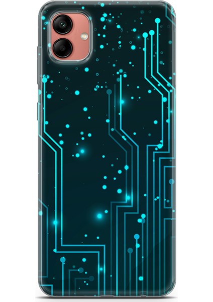 Samsung Galaxy A04 Kılıf Uv Baskılı Abxbi 7 Desenli Devreler Tron