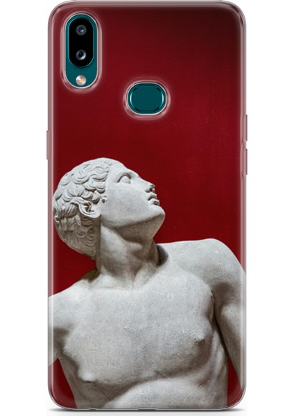 Samsung Galaxy A10S Kılıf Uv Baskılı Abxbi 2 Koruma Kılıfı Heykel Kırmızı