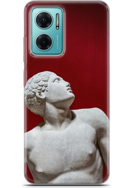 Xiaomi Redmi Note 11E Kılıf Uv Baskılı Abxbi 2 Baskılı Heykel Kırmızı