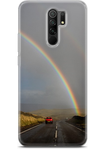 Xiaomi Redmi 9 Kılıf Uv Baskılı Abxbi 6 Arka Kapak Gökkuşağı