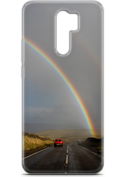 Xiaomi Redmi 9 Kılıf Uv Baskılı Abxbi 6 Arka Kapak Gökkuşağı