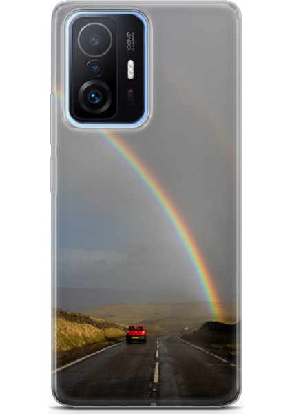 Xiaomi 11T Pro Kılıf Uv Baskılı Abxbi 6 Arka Kapak Gökkuşağı