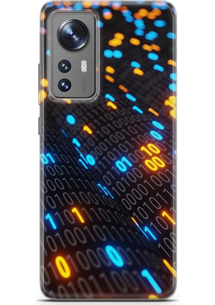 Xiaomi 12 Pro Kılıf Uv Baskılı Abxbi 5 Telefon Kabı Binary Kod