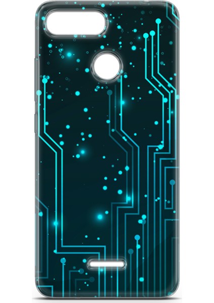 Xiaomi Redmi 6 Kılıf Uv Baskılı Abxbi 7 Telefon Kabı Devreler Tron