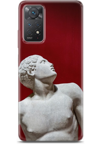 Xiaomi Redmi Note 11 Pro Kılıf Uv Baskılı Abxbi 2 Baskılı Heykel Kırmızı