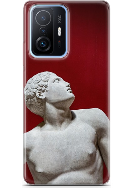 Xiaomi 11T Pro Kılıf Uv Baskılı Abxbi 2 Darbe Emici Heykel Kırmızı