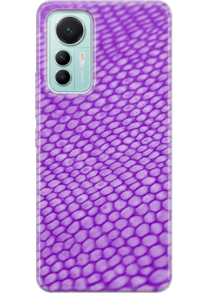 Xiaomi 12 Lite Kılıf Uv Baskılı Abxbi 10 Koruma Kılıfı Mor Petek