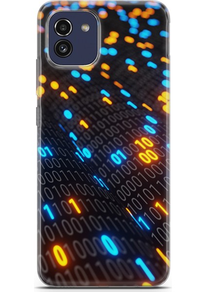 Samsung Galaxy A03 Kılıf Uv Baskılı Abxbi 5 Koruma Kılıfı Binary Kod