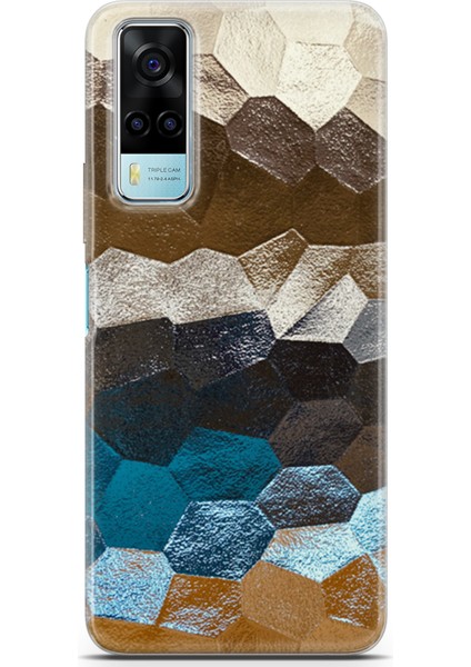 Vivo Y51 Kılıf Uv Baskılı Abxbi 8 Desenli Petek Renkler