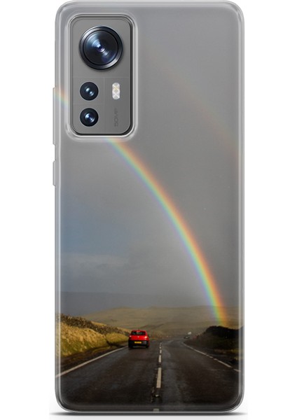 Xiaomi 12 Pro Kılıf Uv Baskılı Abxbi 6 Desenli Gökkuşağı