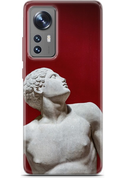 Xiaomi 12 Pro Kılıf Uv Baskılı Abxbi 2 Telefon Kabı Heykel Kırmızı
