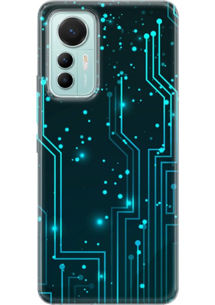 Xiaomi 12 Lite Kılıf Uv Baskılı Abxbi 7 Telefon Kabı Devreler Tron