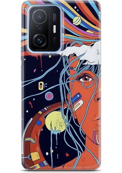 Xiaomi 11T Pro Kılıf Uv Baskılı Abxbi 3 Telefon Kabı Soyut Yüz