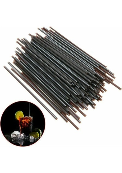 Kokteyl Pipeti 500LÜ 19.5 cm Kıl Pipet Siyah Ince Kokteyl Pipeti Kıl Pipet Amerikan Kokteyl Pipet modelleri