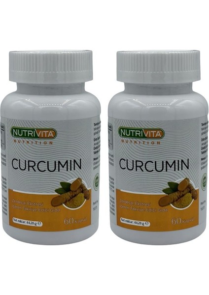 Curcumin 2 x 60 Kapsül Zerdeçal Ekstresi Kurkumin Piperin