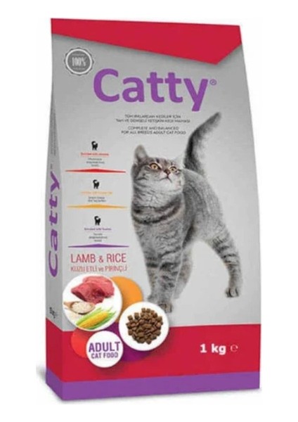 Kuzu Etli Pirinçli Yetişkin Kedi Maması 1 kg X2 Adet