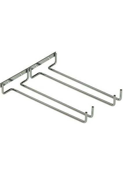 2 Satır Asılı Şarap Cam Tutucu Ters Raf Altında Kabine Cam Depolama Metal Askı Bar | Duvara Monte Mutfak Rafları (Yurt Dışından)