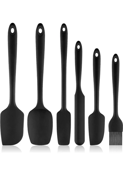 6'lı Profesyonel Silikon Spatula Seti, Aqua Sky Black (Yurt Dışından)