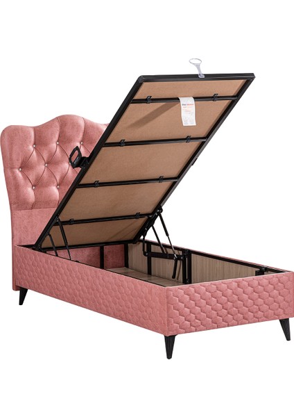 Rose İkili Set Tek Kişilik Baza Başlık Seti - Pembe