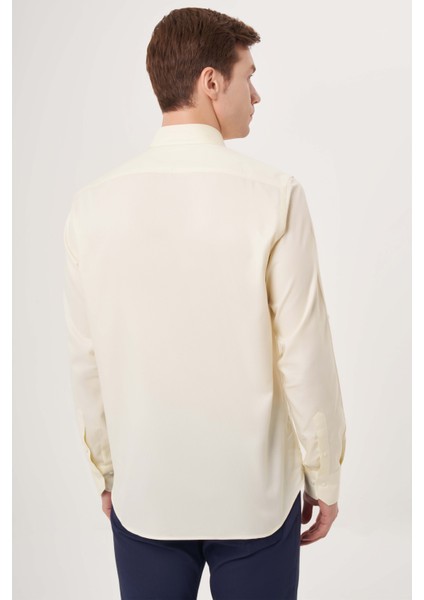 Regular Fit Paşa Yaka Kol İçi Apoletli Sarı Erkek Gömlek GM23Y231146_D17