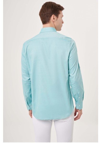 Regular Fit Paşa Yaka Kol İçi Apoletli Yeşil Erkek Gömlek GM23Y231146_D47 fiyatları