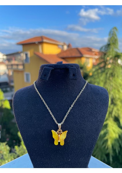 Sarı Kelebek Kolye