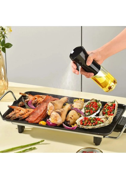 2'li Siyah Beyaz Sprey Cam Yağlık Yağdanlık Airfryer Fritöz Yağ Püskürtücü Fısfıs 225 ml