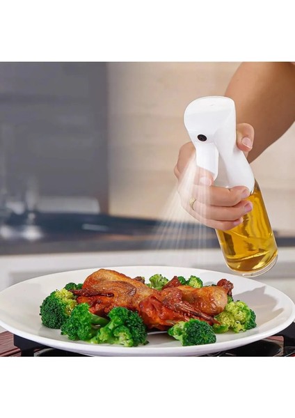 2'li Siyah Beyaz Sprey Cam Yağlık Yağdanlık Airfryer Fritöz Yağ Püskürtücü Fısfıs 225 ml