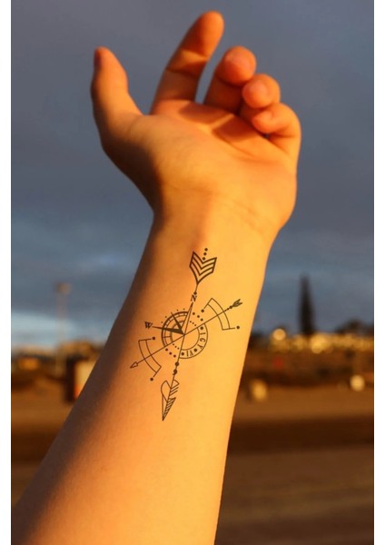 Unisex Mini Pusula Geçici Dövme Tattoo Minimal Tattoo Aksesuar Şık Moda Aksesuar fiyatları