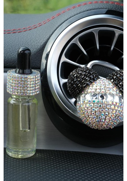 Panda Koku Yaldızlı Kulakları Siyah Taş, Gümüş Baget Taş & Yedek Koku Şişesi fırsatları