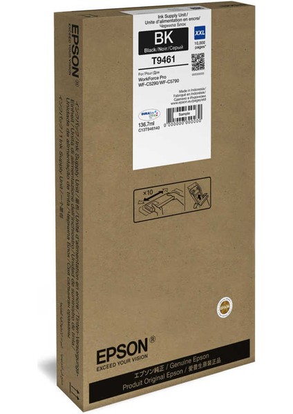 HPZR Epson T9461XXL-C13T946140 Siyah Orjinal Kartuş