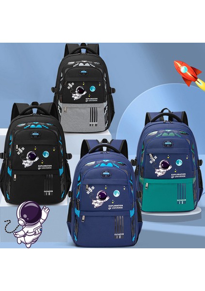 Astronot Desenli Su Geçirmez Büyük Kapasiteli Sırt Çantası - Pembe (Yurt Dışından) modelleri