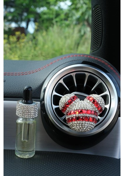 Panda Koku Gümüş Çift Baget Kırmızı & Yedek Koku Şişesi