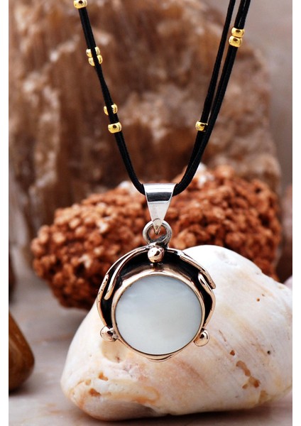 Sedef El Yapımı Gümüş Tasarım Kolye 6804