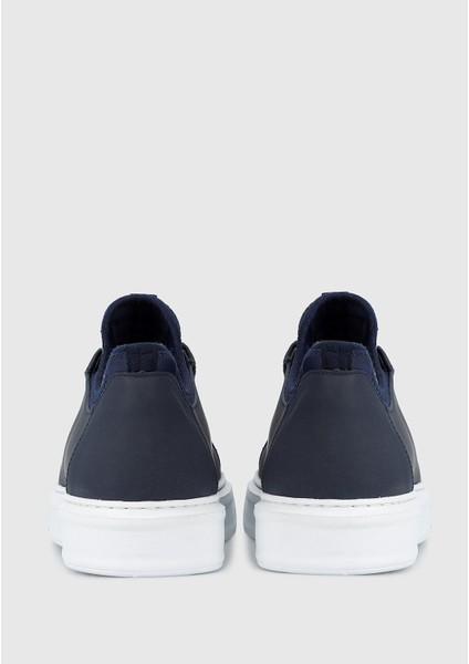 Lacivert Deri Erkek Sneaker fırsatları