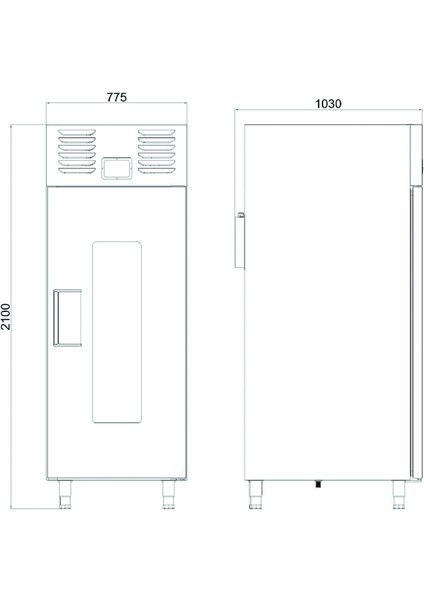 Dik Tip Mayalandırma Buzdolabı - 1 Kapılı - 40X60 cm Tepsi Kapasiteli modelleri