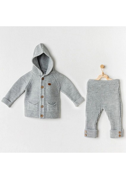 Unisex Bebek Triko 2'li Takım Gri Melanj AC24335